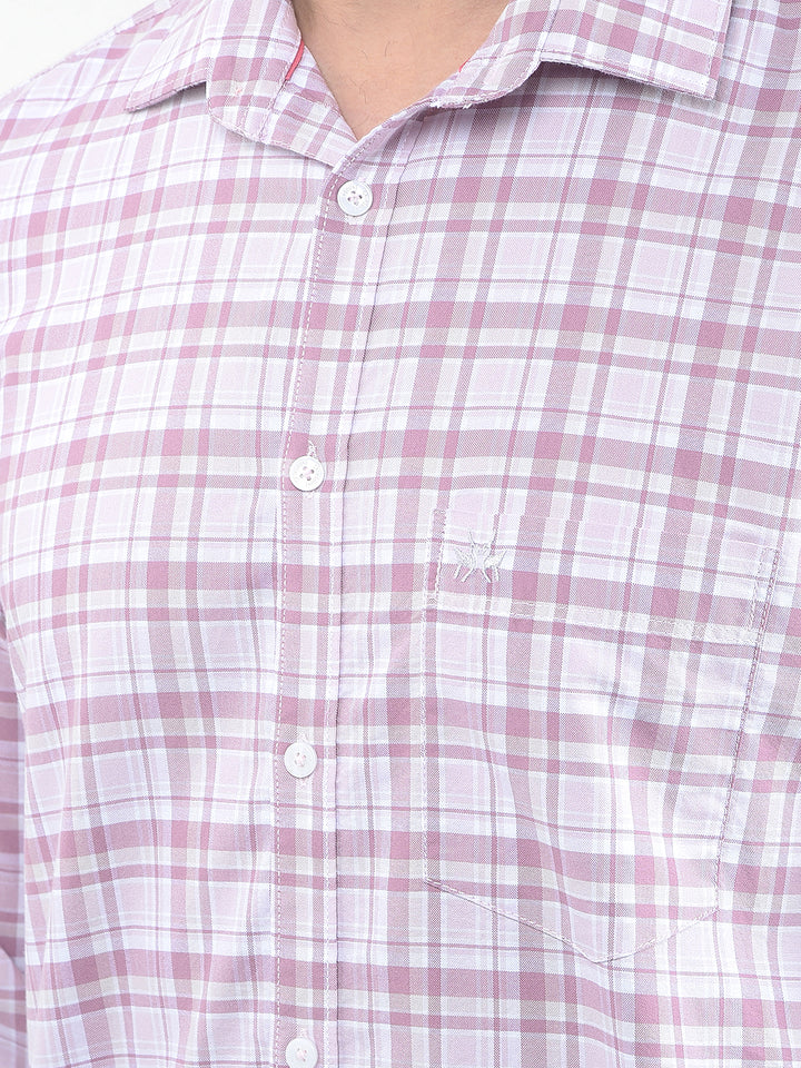 Pink Checked 100% Cotton Shirt