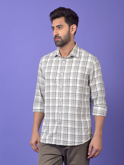 Grey Checked 100% Cotton Shirt