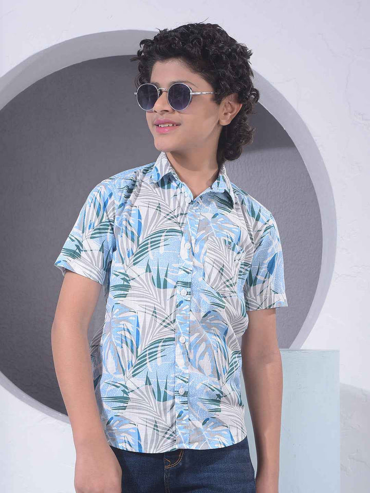 Multi-Color Botanical Print 100% Cotton Shirt