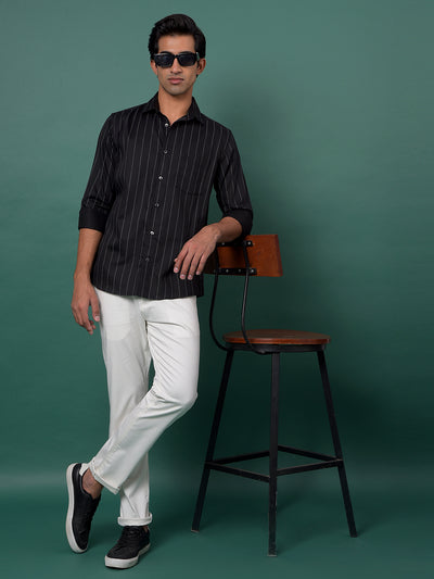 Black Vertical Stripes Shirt