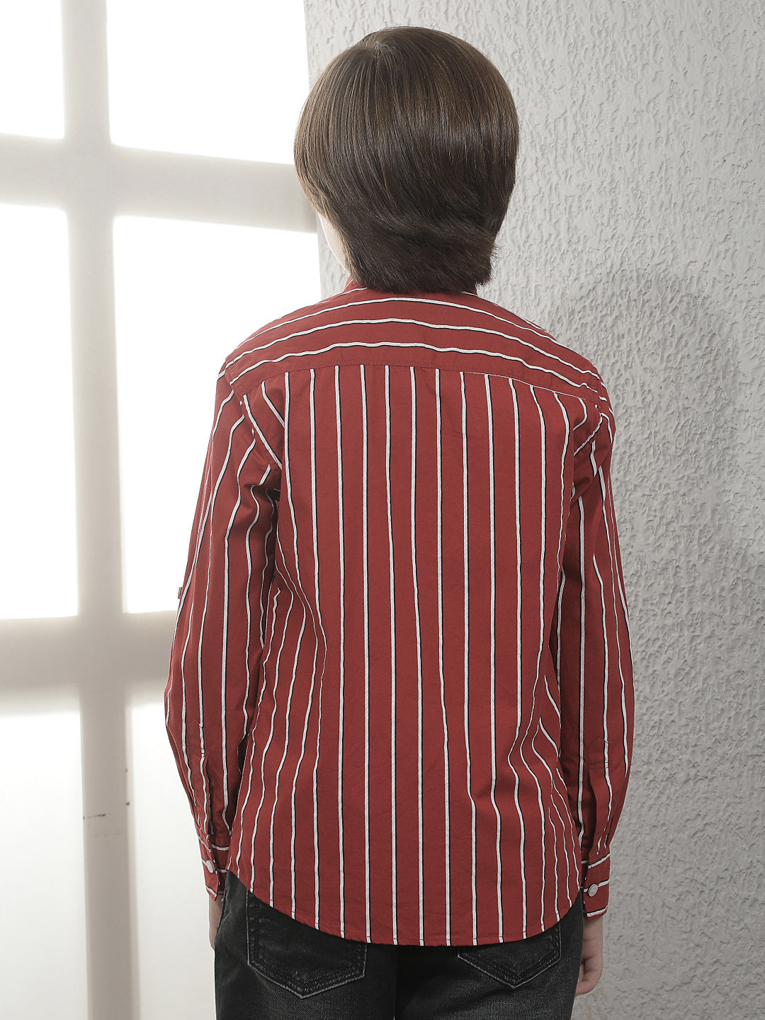 Red Vertical Stripes 100% Cotton Shirt