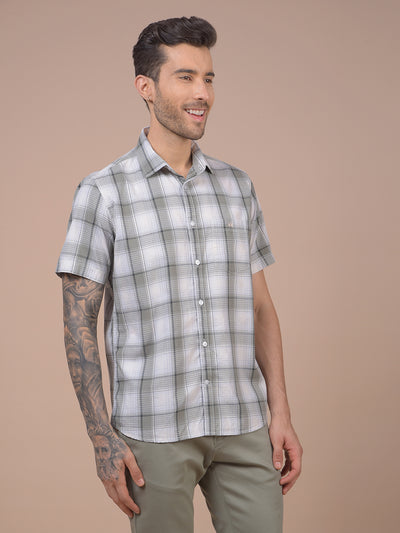 Grey Checked 100% Cotton Shirt