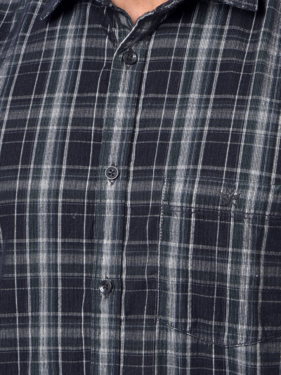 Black Checked Corduroy Shirt