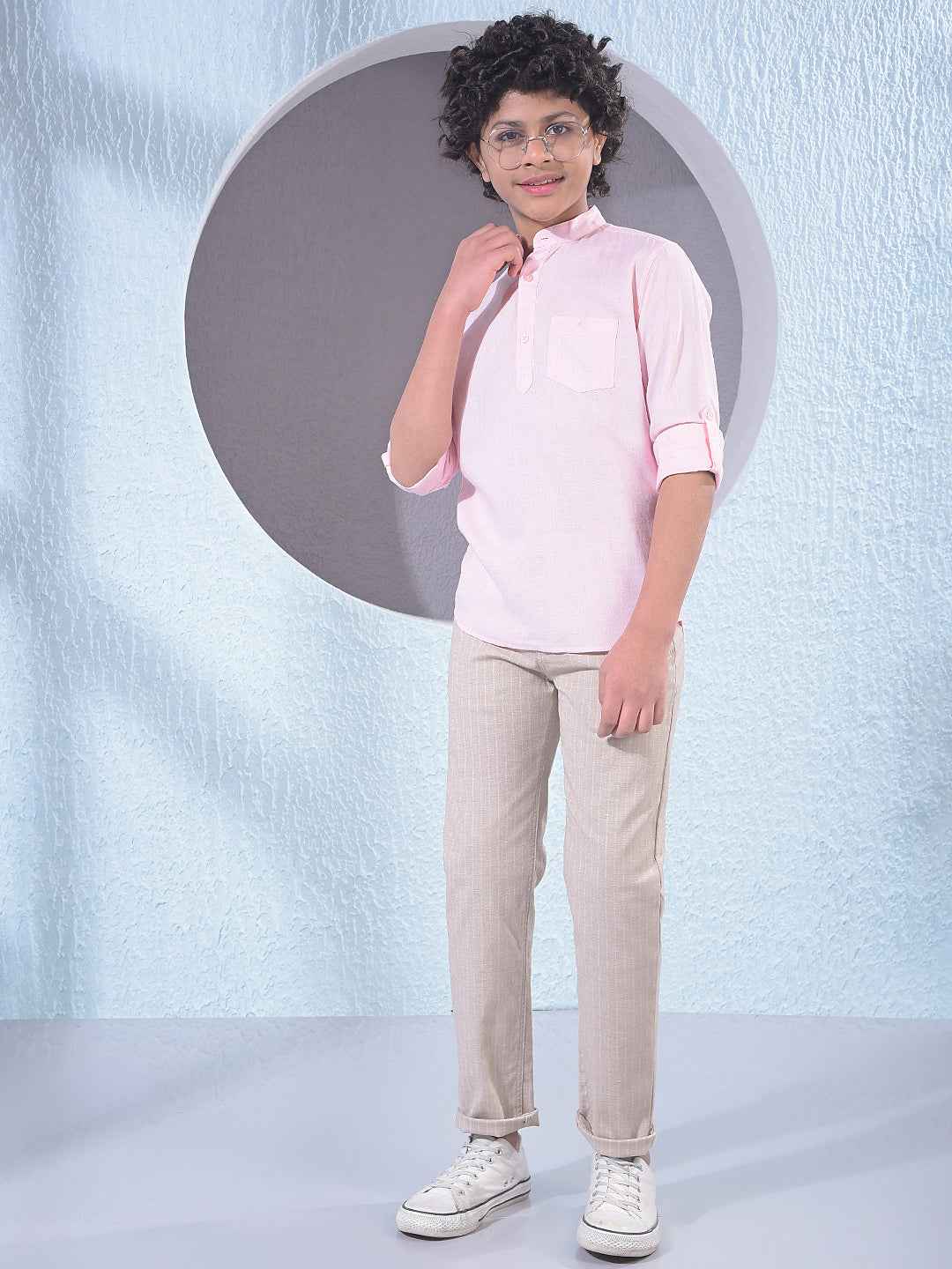 Pink Linen Kurta