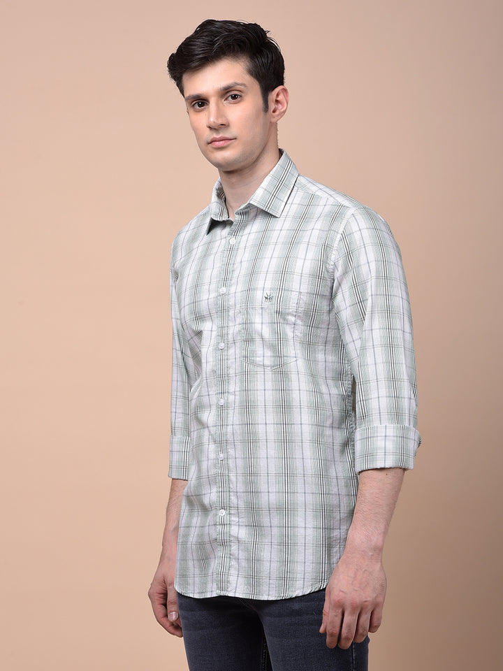 Green Checked 100% Cotton Shirt