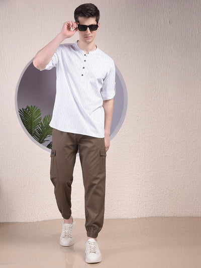 White Vertical Stripes Kurta