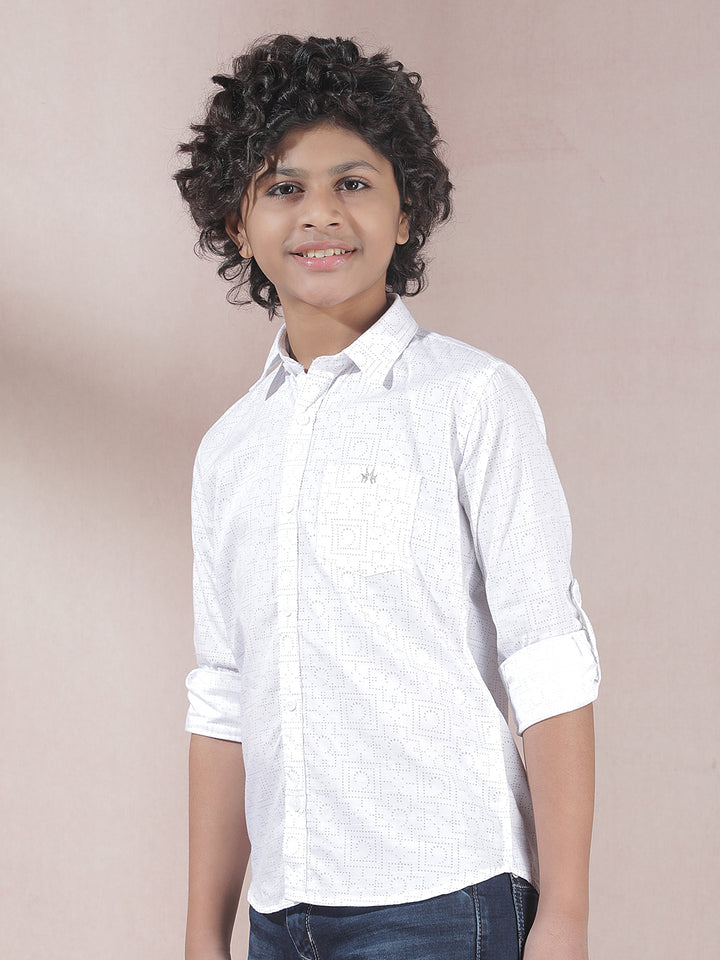 Radient White Printed Shirt