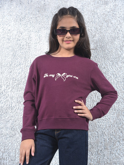 Wine Graphic Print Oversize Knitted Sweatshirt