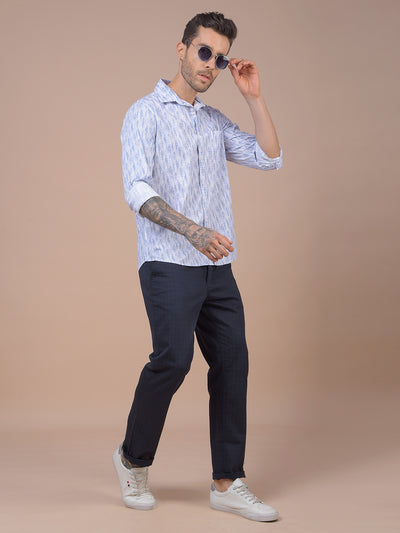 Navy Blue Printed Trousers