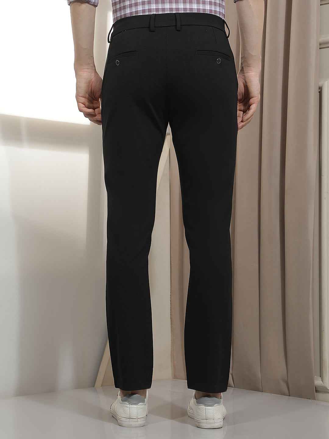 Polished Black Knit Trousers