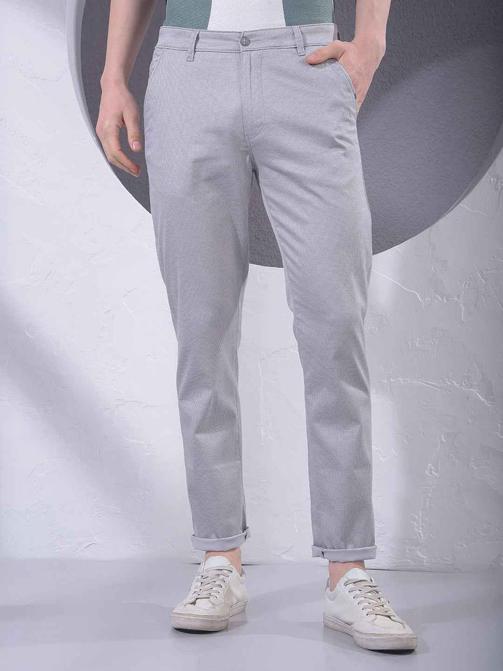 Grey Printed Trousers