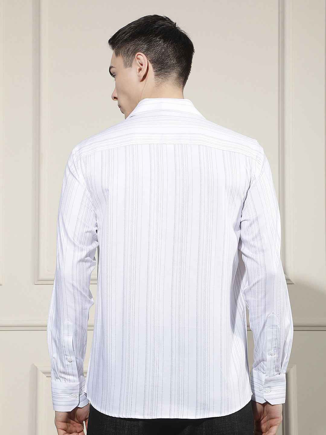 White Vertical Striped Shirt