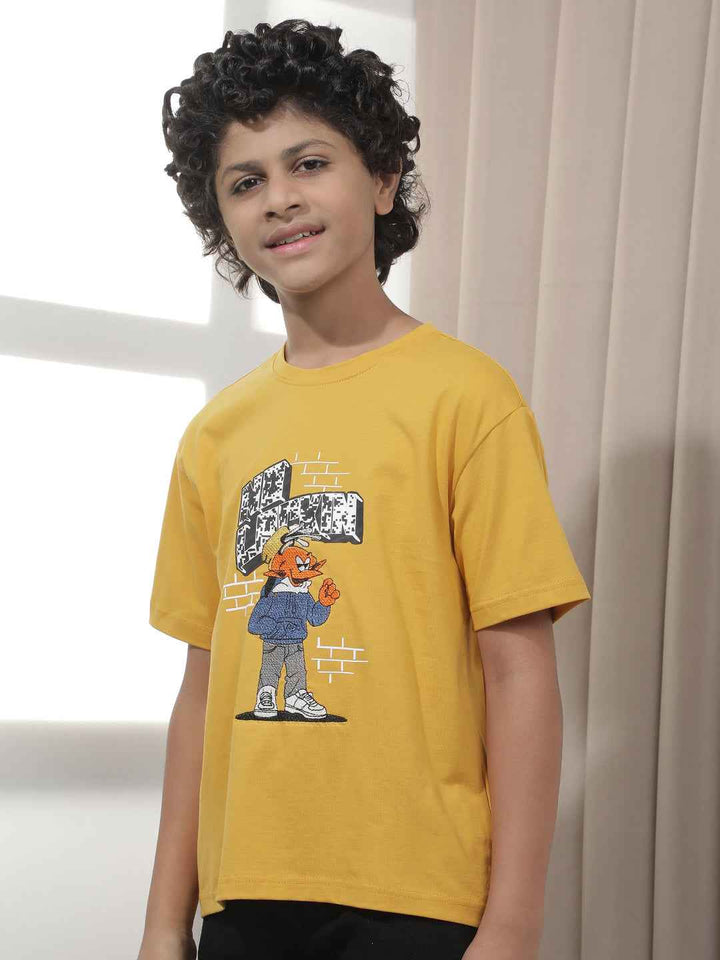 Mustard Graphic Print T-Shirt