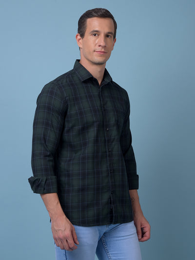 Green Checked 100% Cotton Shirt