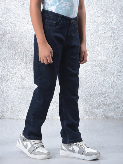 Classy Blue Dark Wash Baggy Jeans