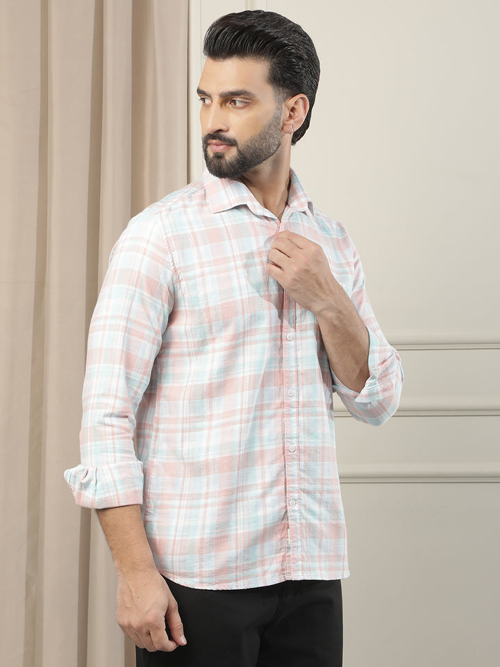 Multi-Color Checked 100% Cotton Shirt