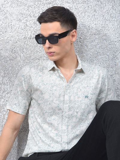 Grey Printed 100% Cotton Shirt