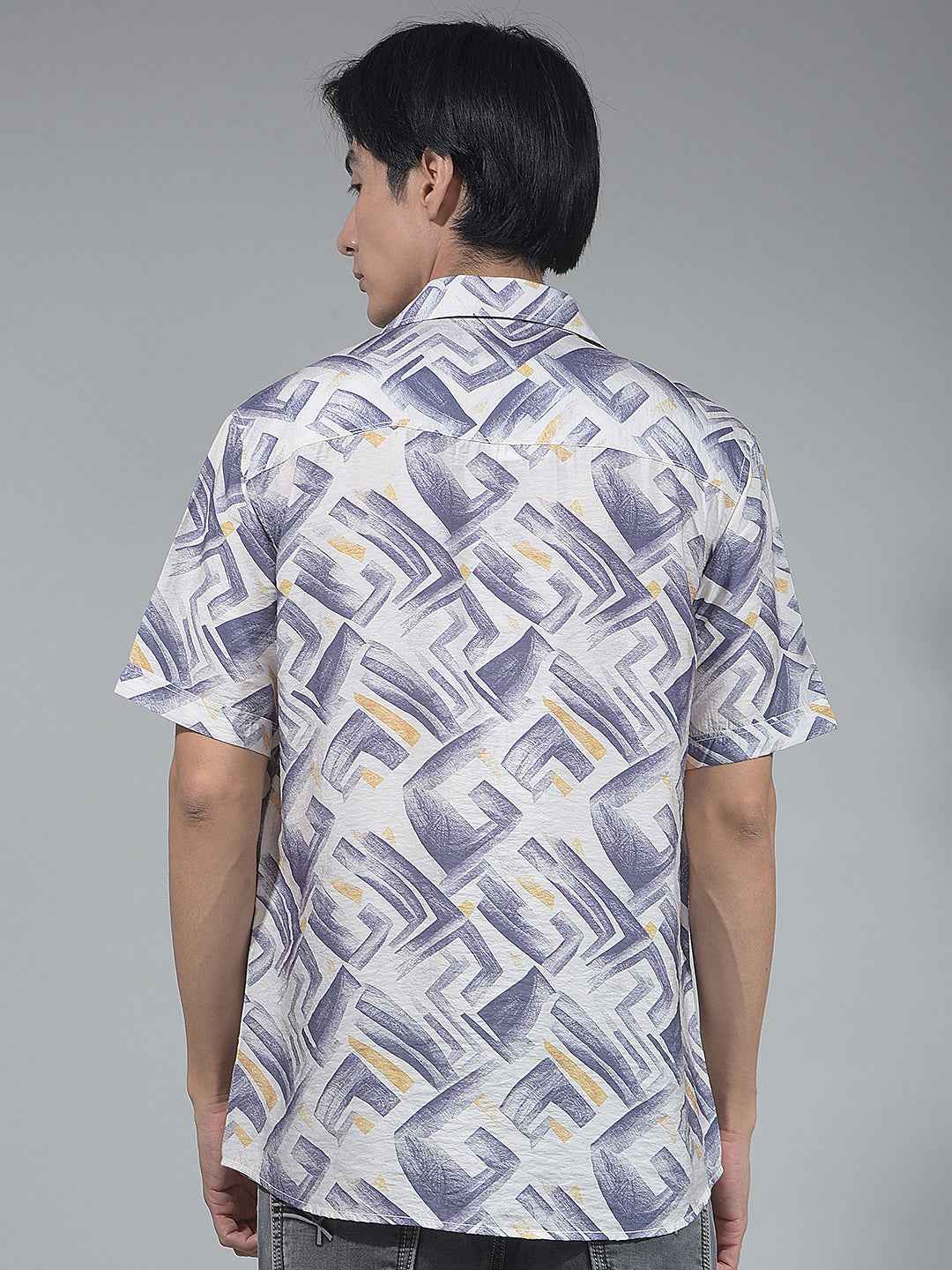 Purple Print Detailed Shirt