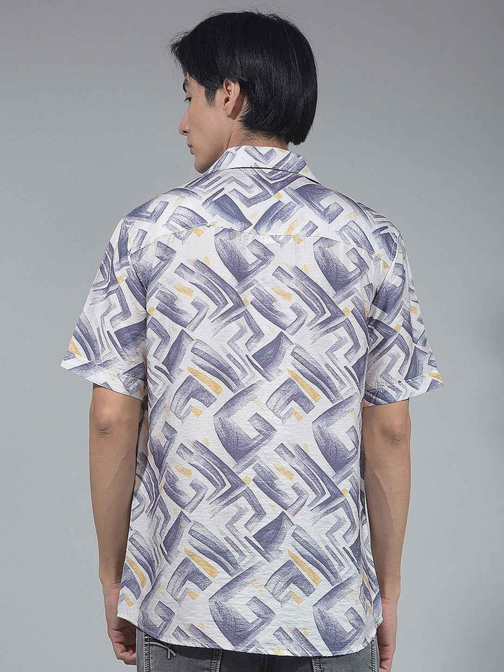Purple Print Detailed Shirt