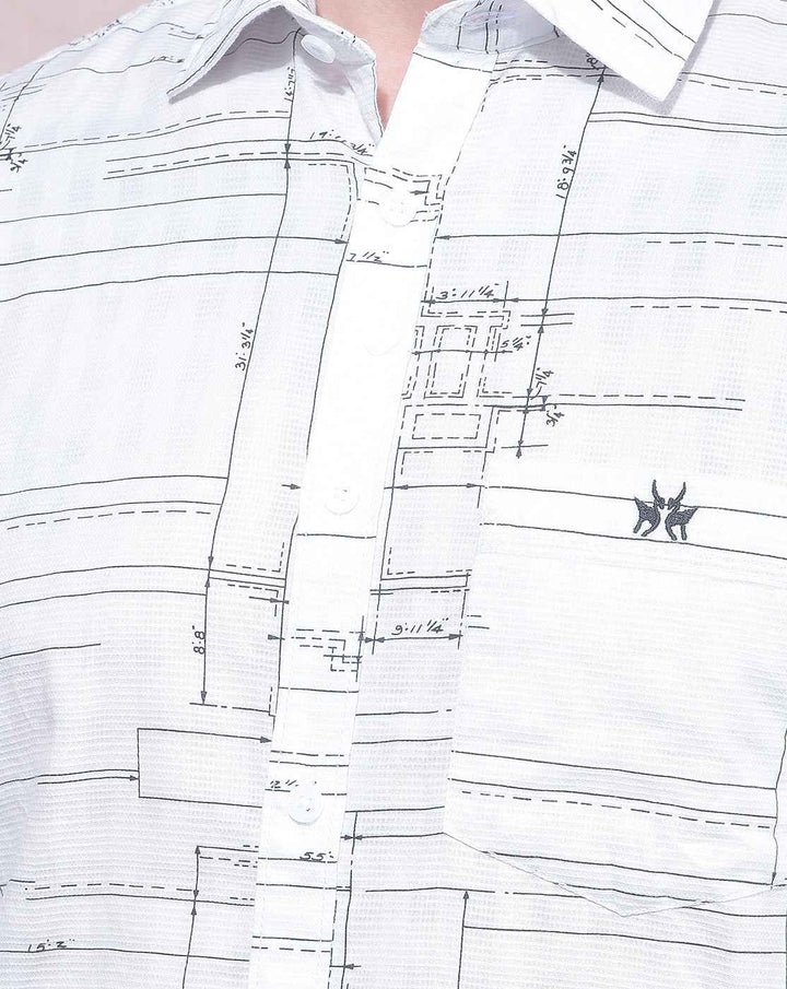 White Printed 100% Cotton Shirt