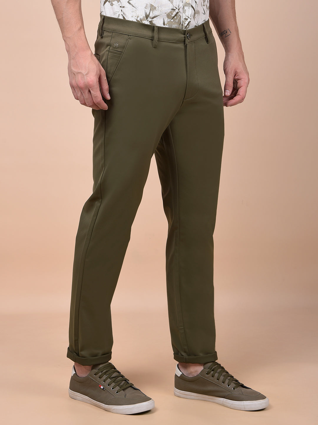 Streamlined Olive Trousers