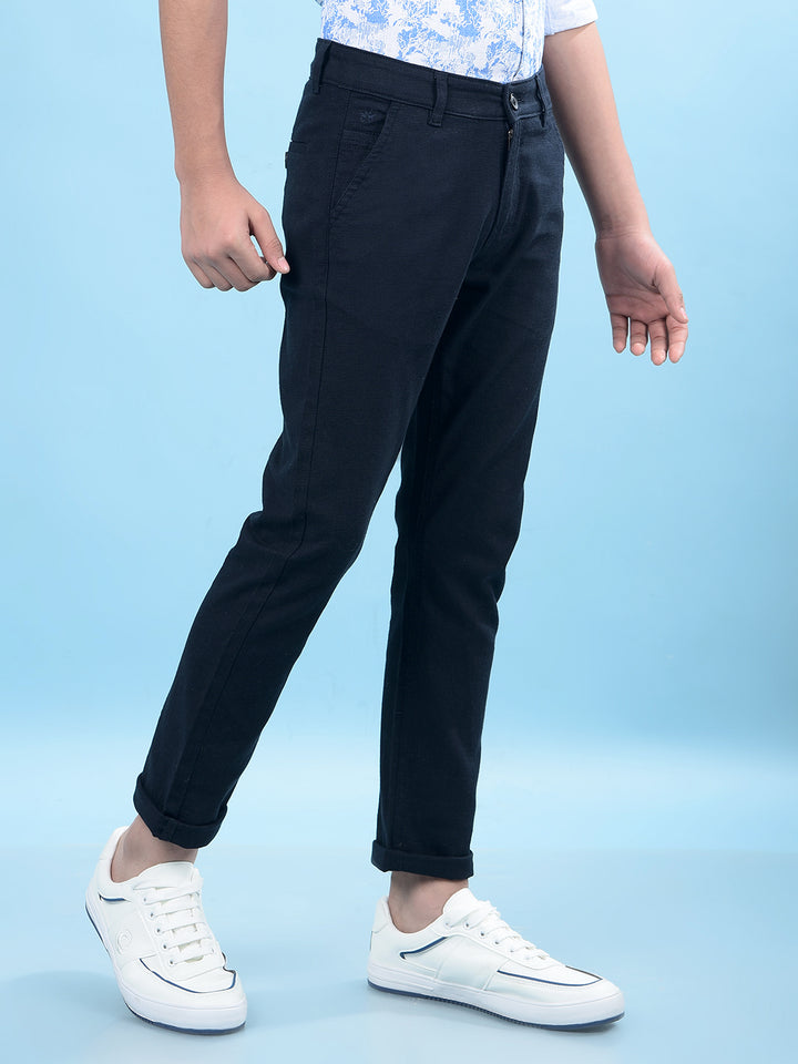 Navy Blue Printed Trousers