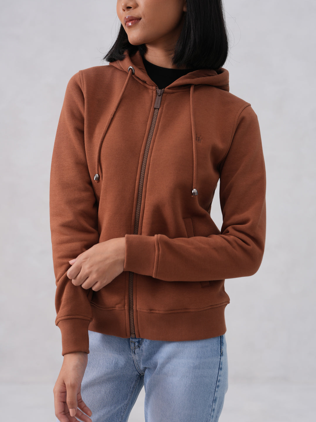 Brown Hooded Neck Sweatshirt