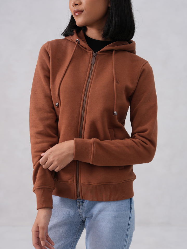 Brown Hooded Neck Sweatshirt