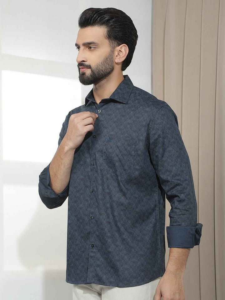 Green Abstract Print Shirt