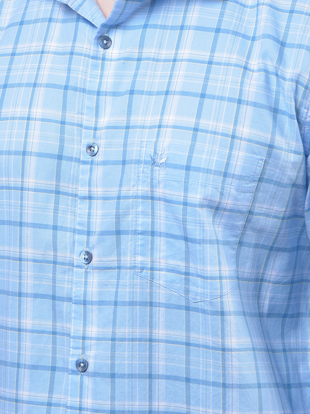 Blue Checked 100% Cotton Shirt