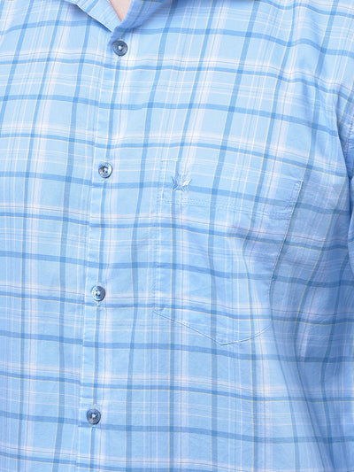 Blue Checked 100% Cotton Shirt