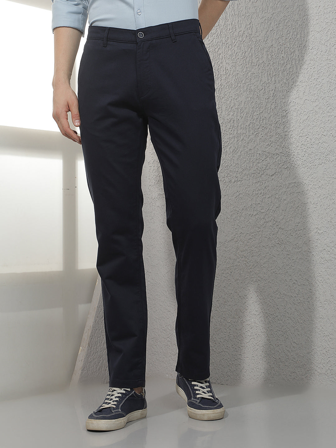 Navy Blue Straight Trousers