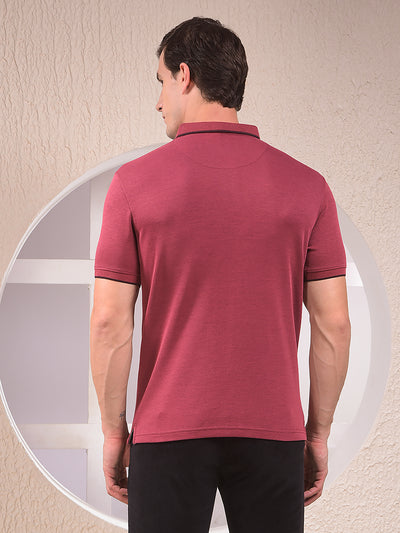 Maroon Polo Neck T-Shirt