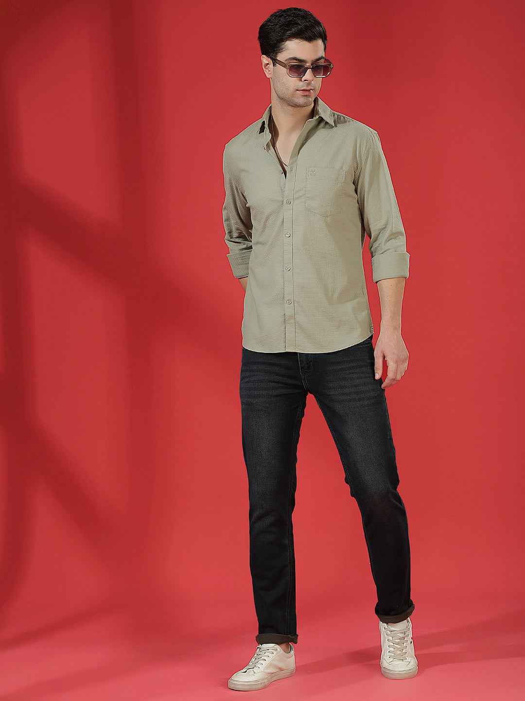 Green Micro Texture Shirt