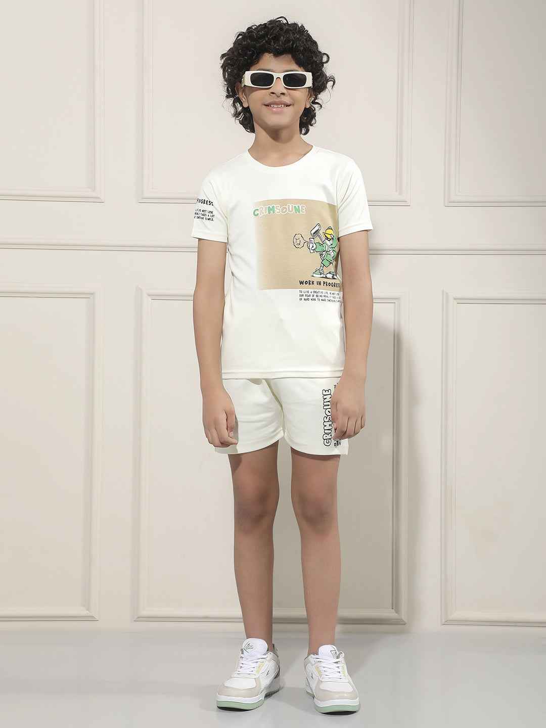 Cream Graphic Print T-Shirt