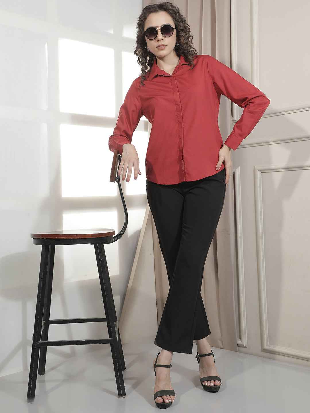 Striking Red Modal Flowy Top