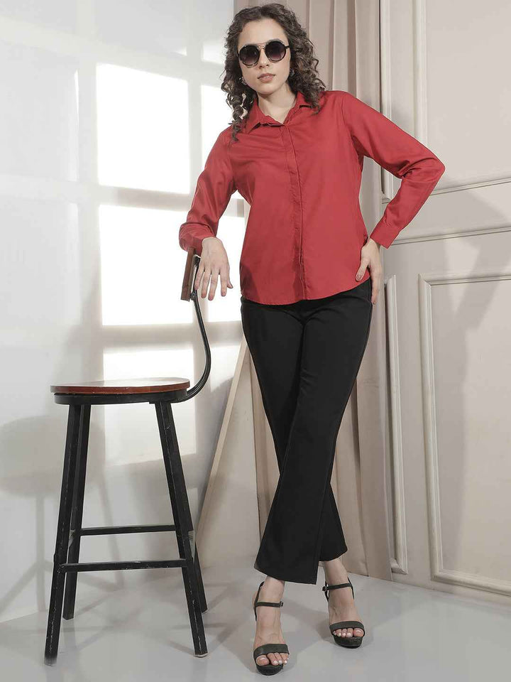 Striking Red Modal Flowy Top
