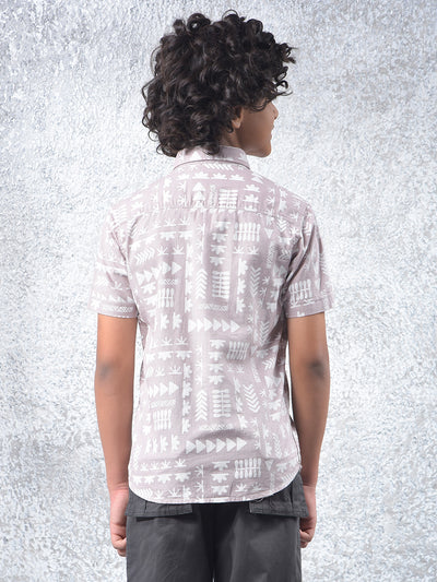 Purple Printed 100% Cotton Shirt