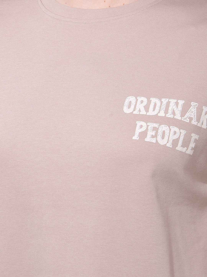 Beige Graphic Print T-Shirt