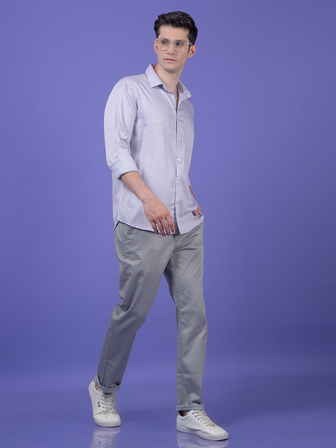 Purple Printed Shirt