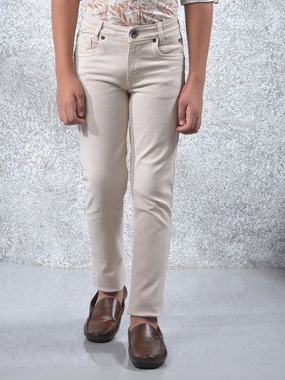 Stylish Beige Slim Fit Jeans