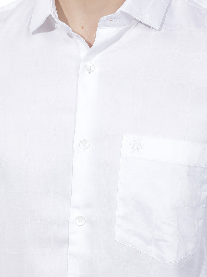 Essential Pearl White Jacquard Shirt