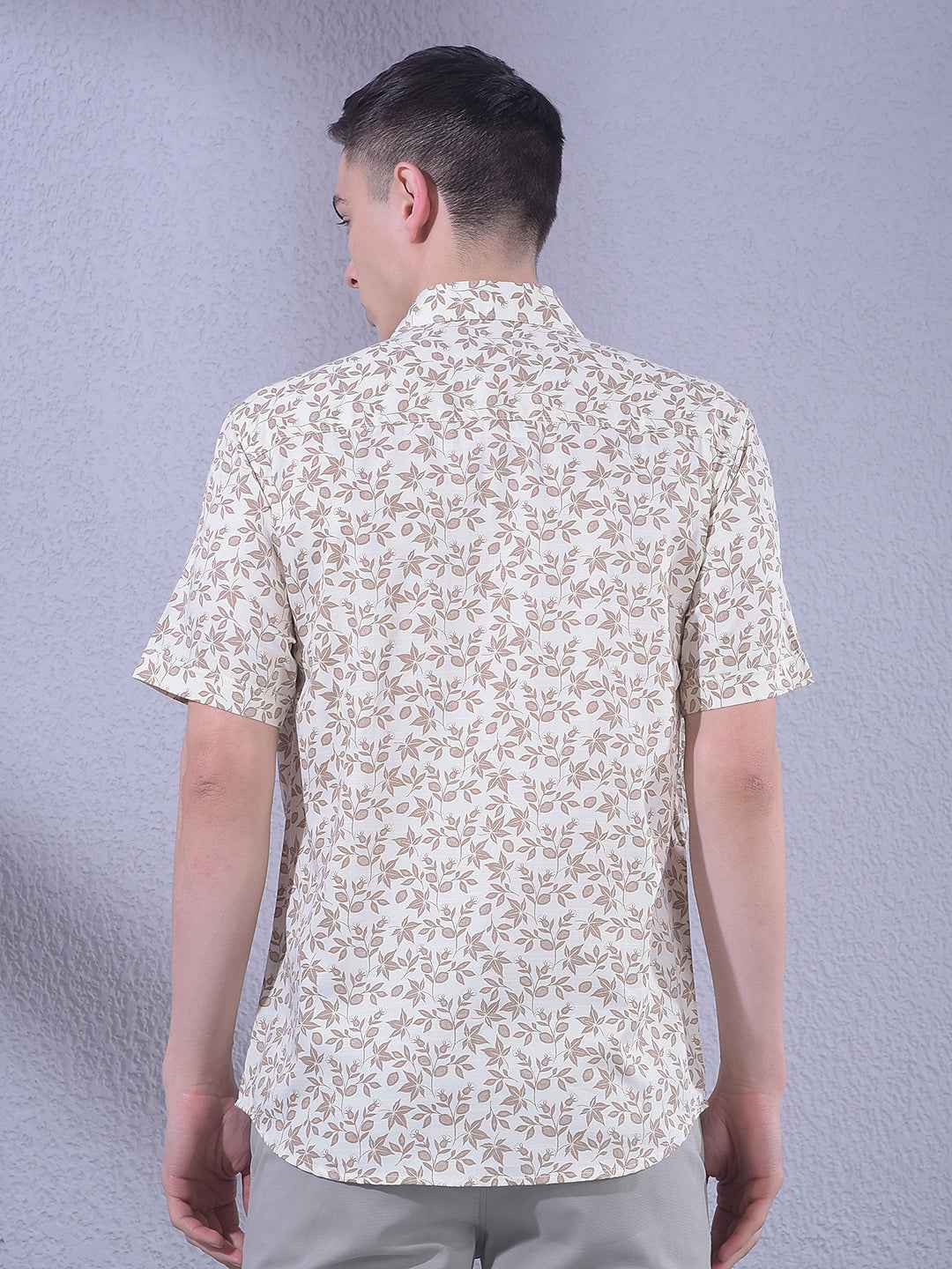 Brown Floral Print Shirt