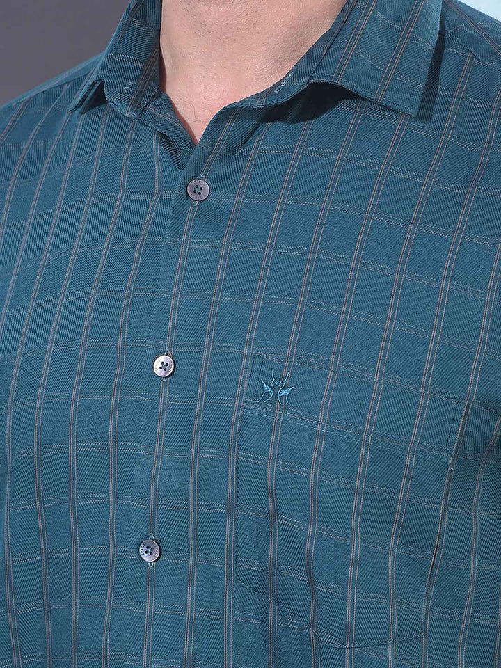 Green Checked 100% Cotton Shirt