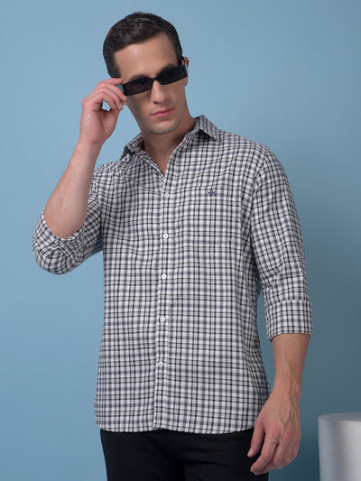 Purple Checked 100% Cotton Shirt