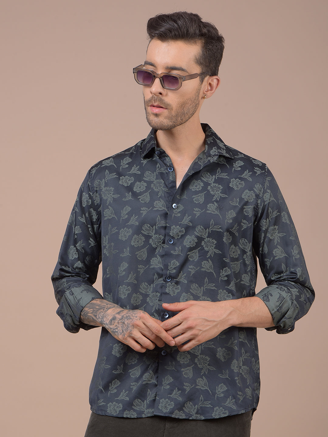 Green Floral Print Shirt