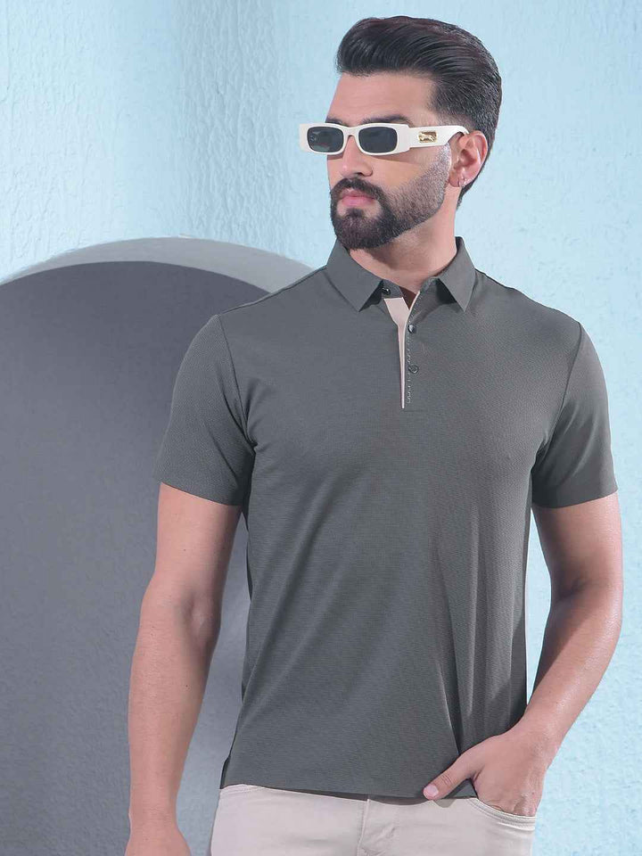 Olive Polo Neck T-Shirt