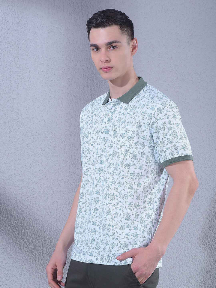 Green Floral Print T-Shirt