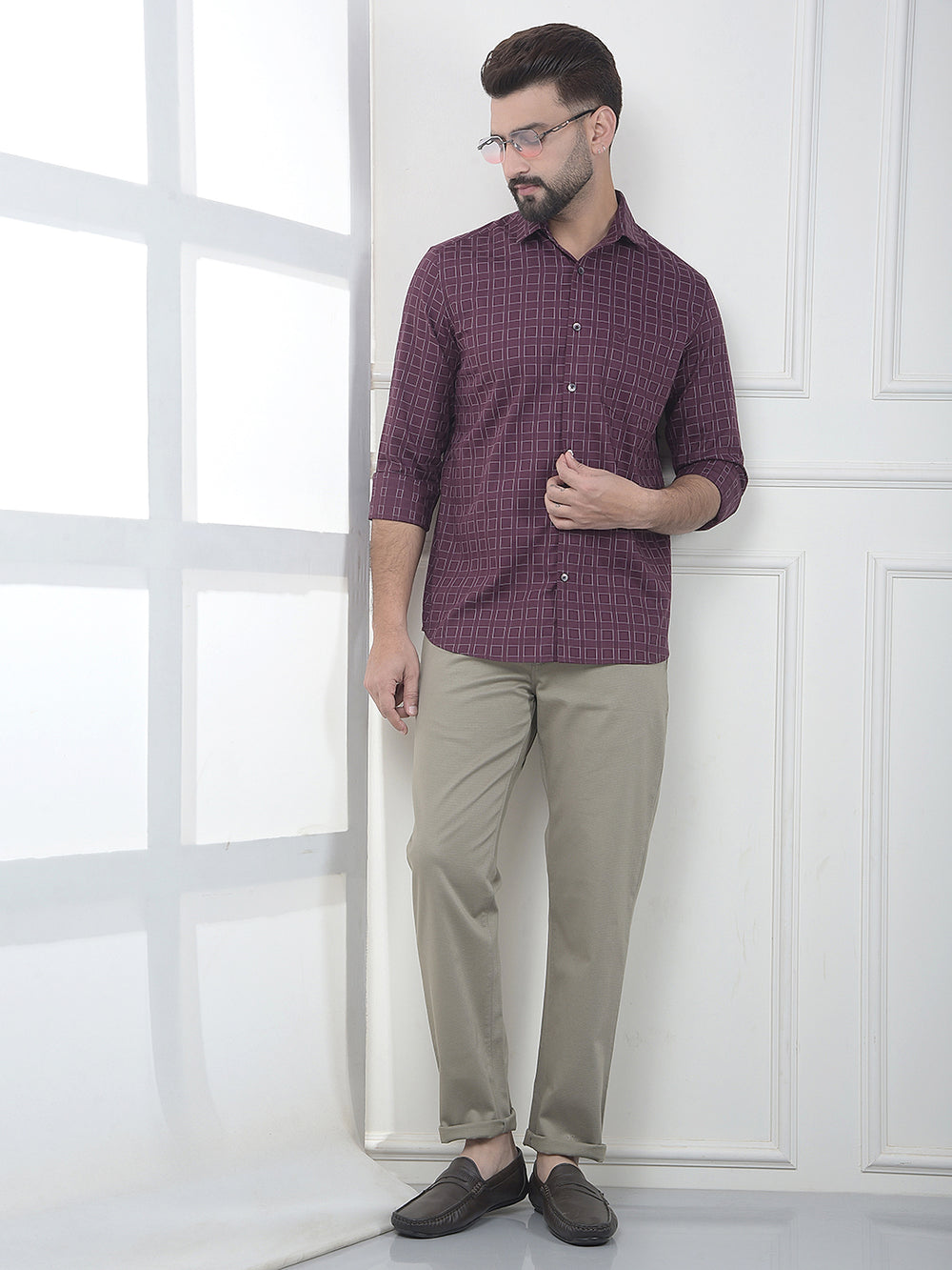 Khaki Dobby Trousers