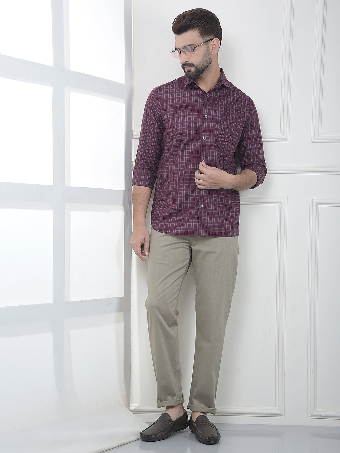 Khaki Dobby Trousers